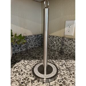 Paper Towel Holder Stand, Silver Countertop Paper Towel Roll Dispenser Holder